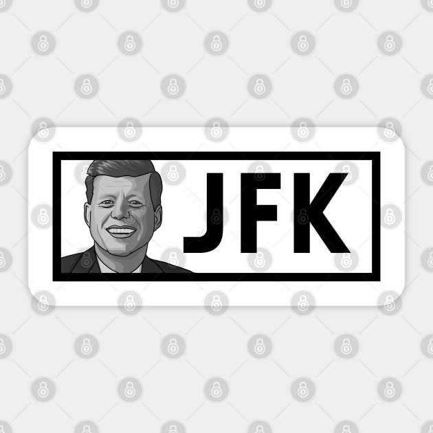 JFK: Black & White President Kennedy Portrait Sticker by History Tees